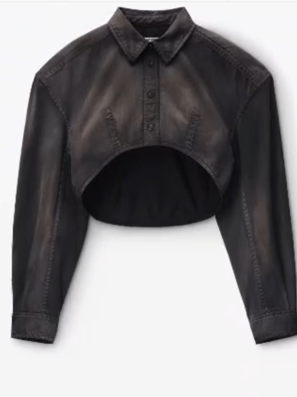 Alexander wang curved cropped shirt